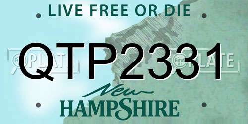 QTP2331 New Hampshire License Plate