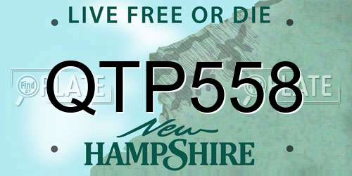 QTP558 New Hampshire License Plate