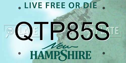 QTP85S New Hampshire License Plate