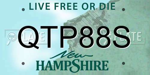 QTP88S New Hampshire License Plate
