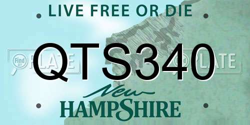 QTS340 New Hampshire License Plate