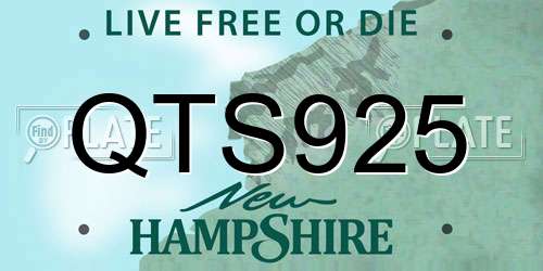 QTS925 New Hampshire License Plate