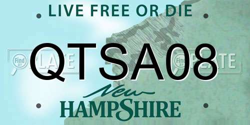 QTSA08 New Hampshire License Plate