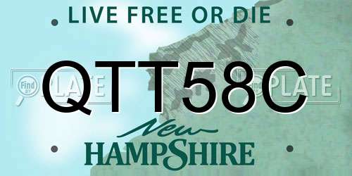 QTT58C New Hampshire License Plate