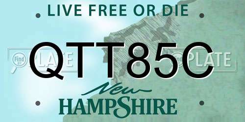QTT85C New Hampshire License Plate