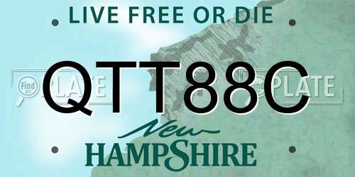 QTT88C New Hampshire License Plate
