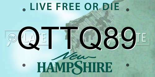 QTTQ89 New Hampshire License Plate