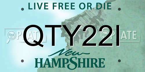 QTY22I New Hampshire License Plate