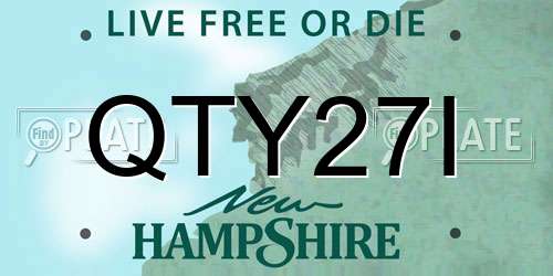 QTY27I New Hampshire License Plate