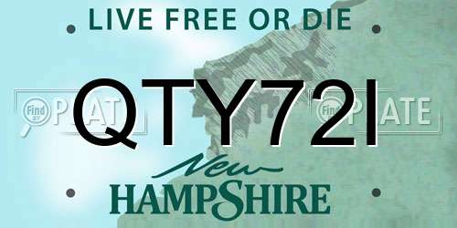QTY72I New Hampshire License Plate