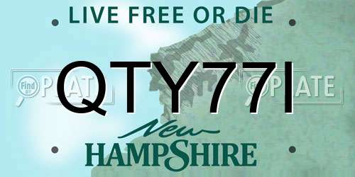 QTY77I New Hampshire License Plate