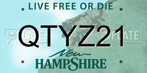 QTYZ21 New Hampshire License Plate
