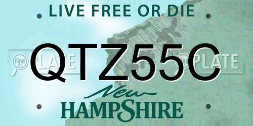 QTZ55C New Hampshire License Plate