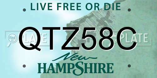 QTZ58C New Hampshire License Plate