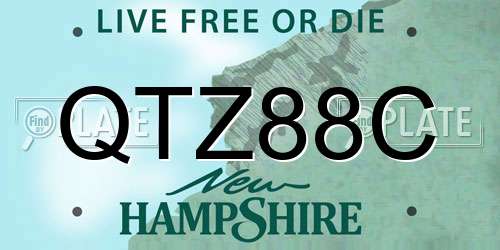 QTZ88C New Hampshire License Plate