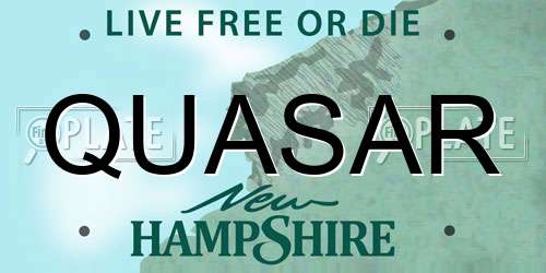QUASAR New Hampshire License Plate