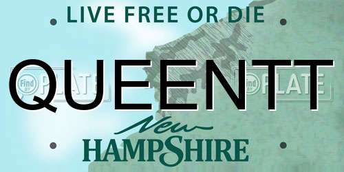 QUEENTT New Hampshire License Plate