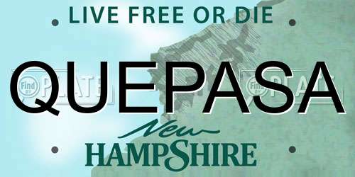 QUEPASA New Hampshire License Plate