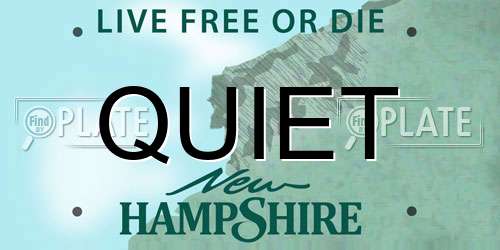 QUIET New Hampshire License Plate