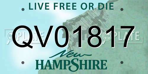 QV01817 New Hampshire License Plate
