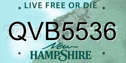 QVB5536 New Hampshire License Plate