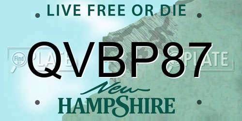 QVBP87 New Hampshire License Plate