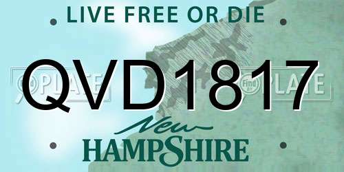 QVD1817 New Hampshire License Plate