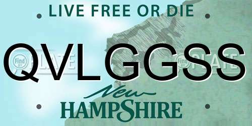 QVLGGSS New Hampshire License Plate