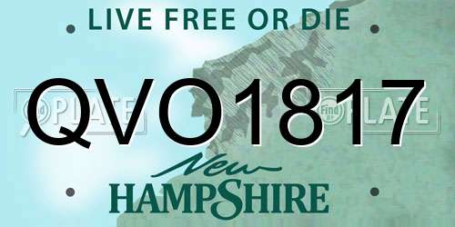 QVO1817 New Hampshire License Plate