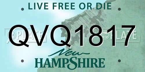 QVQ1817 New Hampshire License Plate