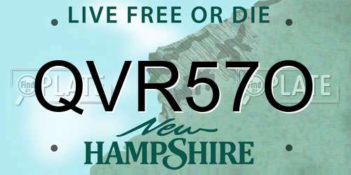 QVR57O New Hampshire License Plate