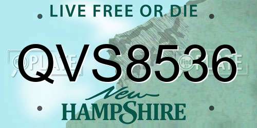 QVS8536 New Hampshire License Plate