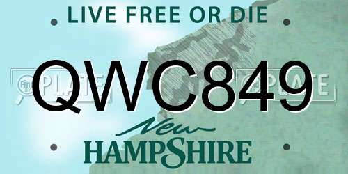 QWC849 New Hampshire License Plate