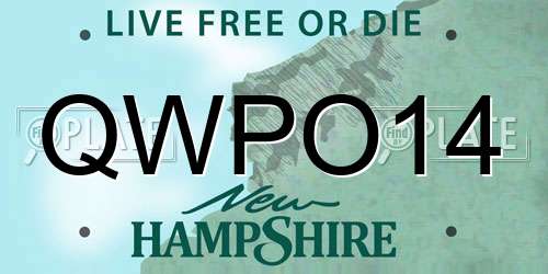 QWPO14 New Hampshire License Plate