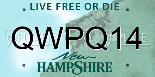 QWPQ14 New Hampshire License Plate