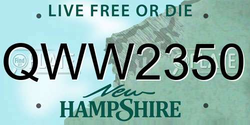 QWW2350 New Hampshire License Plate