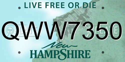 QWW7350 New Hampshire License Plate