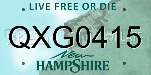 QXG0415 New Hampshire License Plate