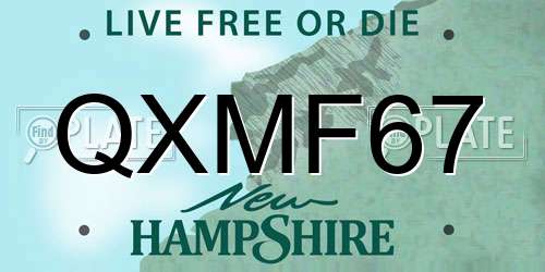 QXMF67 New Hampshire License Plate