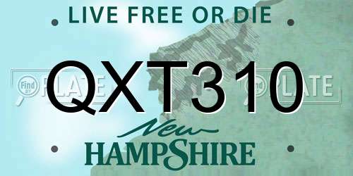 QXT310 New Hampshire License Plate