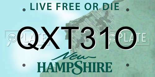 QXT31O New Hampshire License Plate