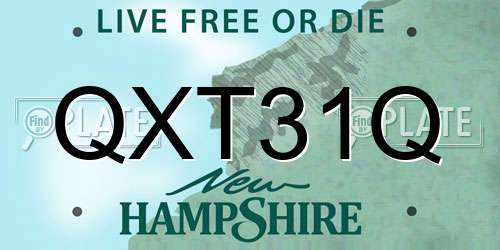 QXT31Q New Hampshire License Plate