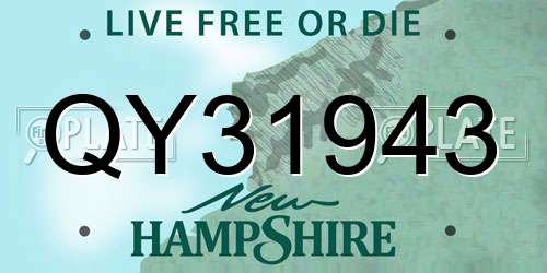 QY31943 New Hampshire License Plate