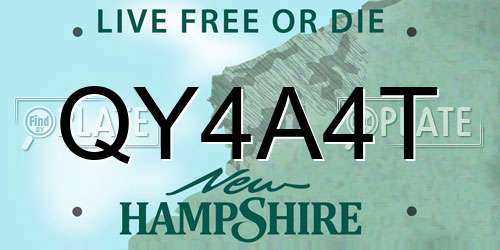 QY4A4T New Hampshire License Plate