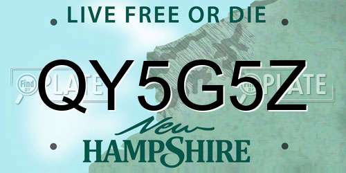 QY5G5Z New Hampshire License Plate