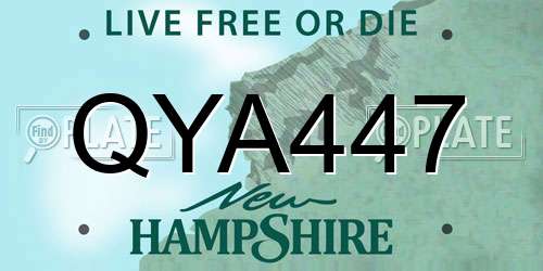 QYA447 New Hampshire License Plate