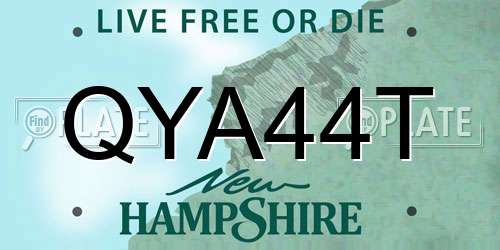 QYA44T New Hampshire License Plate