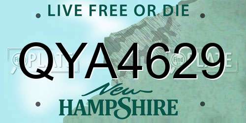 QYA4629 New Hampshire License Plate