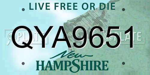 QYA9651 New Hampshire License Plate