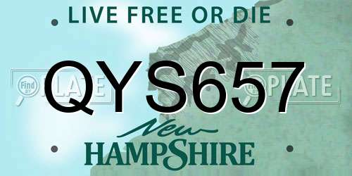 QYS657 New Hampshire License Plate